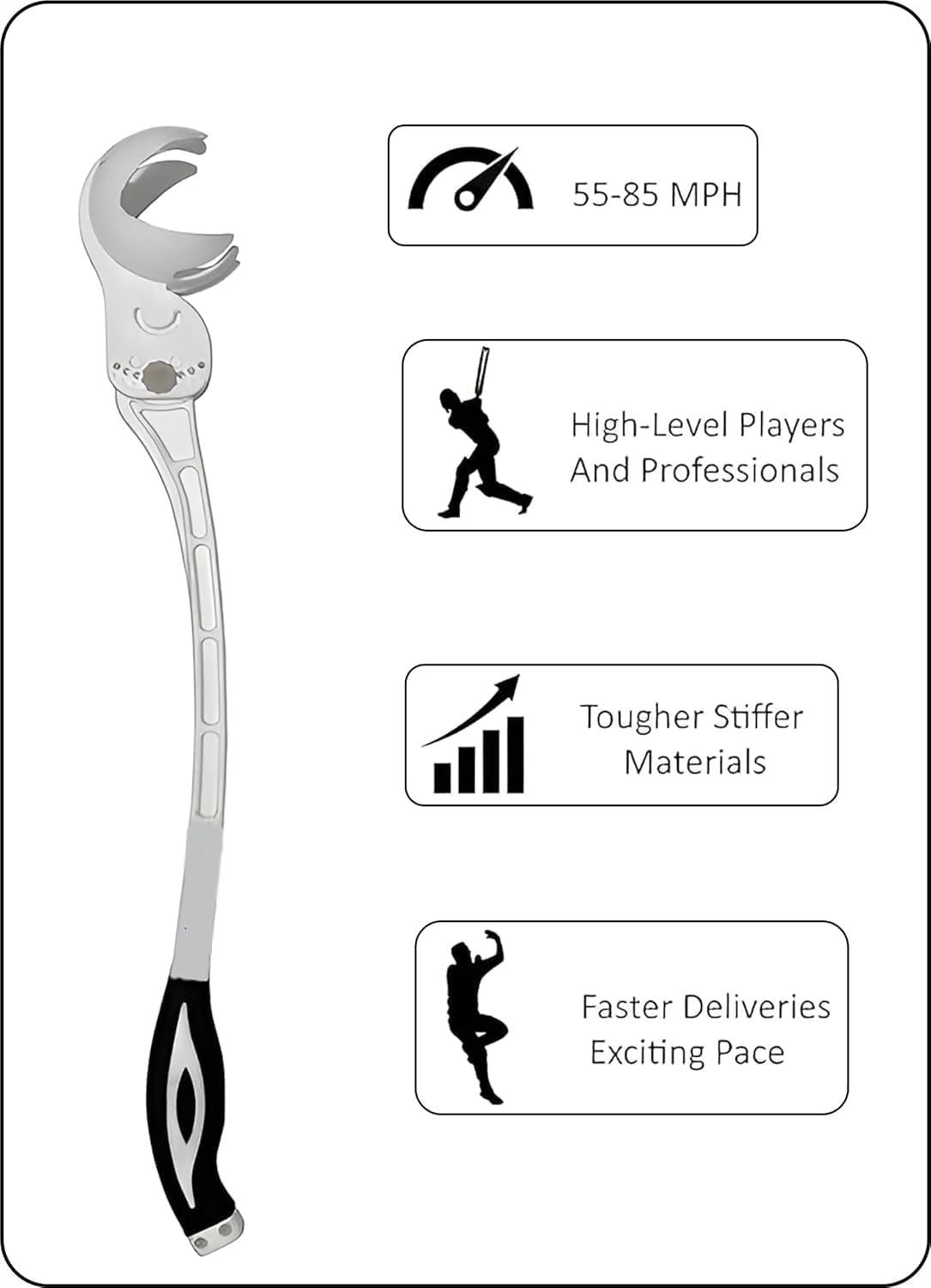 Lanceur de balles réglable et robuste pour cricket latéral (lot de 1 uniquement)