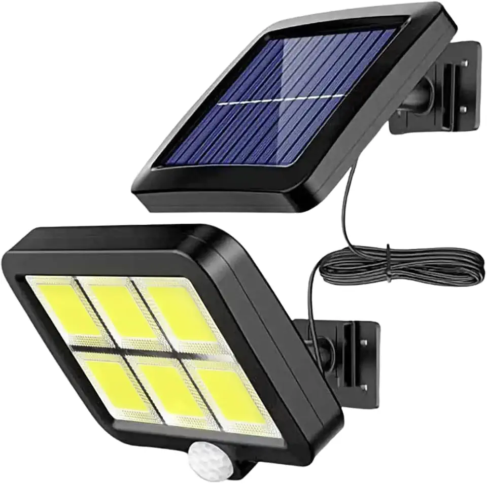 Luminária Energia Solar Com 3 Modos De Iluminação Refletor Externo Poste Rua Garagem Placa Solar