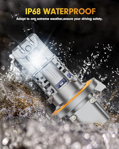Image of Termitor H13 /9008 Light Bulbs, 1500%, 140,000LM High Brightness, 6500K Cool White, 1:1 Halogen Size, IP68 Waterproof Fog Light, Long Lifespan, Plug and Play,Pack of 2