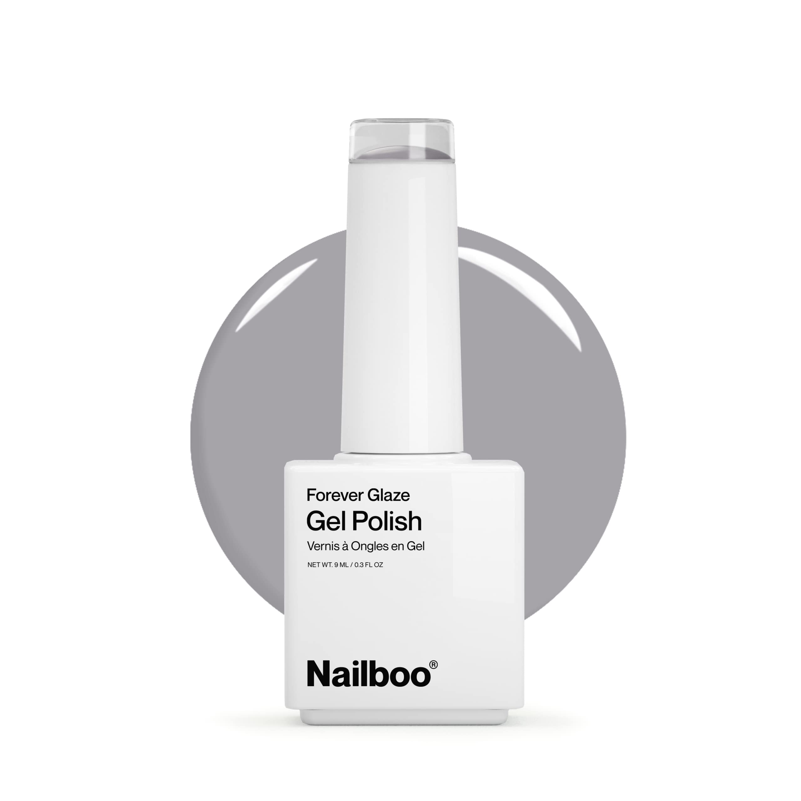 NailbooPREMIER Forever Glaze Gel Nail Polish, (Cool Grey) Stormy Daze LED Nail Lamp Gel Polish, Self-Leveling DIY Nails, Salon Quality Nail Color, Glossy Long-Wear, 0.3 oz.