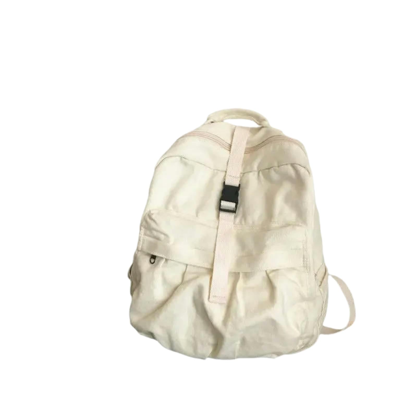 Plecak Canvas Plecak Unisex Torba na książki Vintage High Capti Captise School Rucksack-Beige