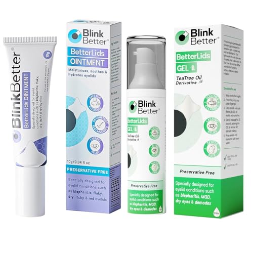 BetterLids Eyelid Relief Bundle – Cleansing Gel with Tea Tree & Centella (1.06 oz) + Soothing Hydration Ointment with Oat Complex & Shea Butter (0.35 oz) – Daily Care for Dry, Flaky, Sensitive Eyelids
