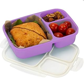 Leakproof, 3 Compartment, Bento Lunch Box, Airtight Food Storage Container (1 Pc)