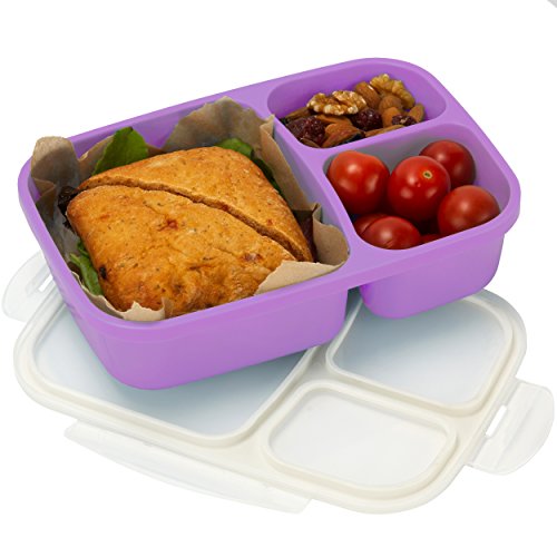Leakproof, 3 Compartment, Bento Lunch Box, Airtight Food Storage Container (1 Pc)