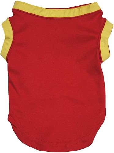 petitebella cachorro perro ropa España Plain rojo playera de algodón, XS, Rojo