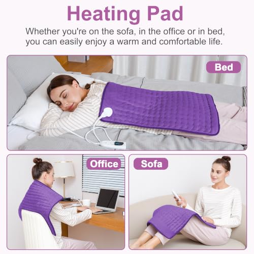 Image of Heating Pad,Electric Heating Pads,Heating Pad for Back,Purple,24x20 Inch