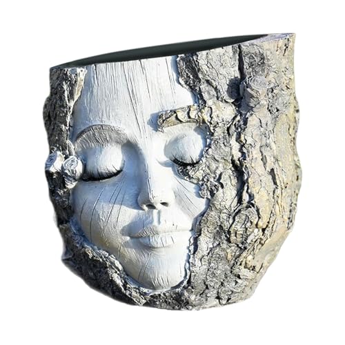 Face Flowerpot - Resin Cute Face Pot | Fiorgola para plantas de interior | Macetas de planta de planta de jardinera para mujer | Decoración de jardín para salón dormitorio balcón paisaje sala