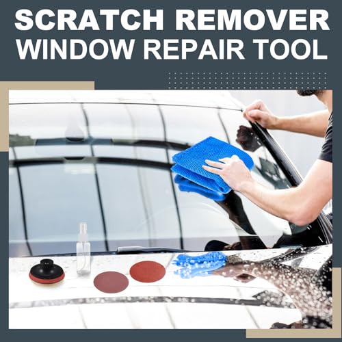 Image of Teenyyou 55 Pcs Glass Polishing Kit Windshield Scratch Repair Kit Car Windscreen Glass Scratch Remover 120g Cerium Oxide Powder Wheels Polish Pads Sandpaper Window Repair Tool for Car Windscreen