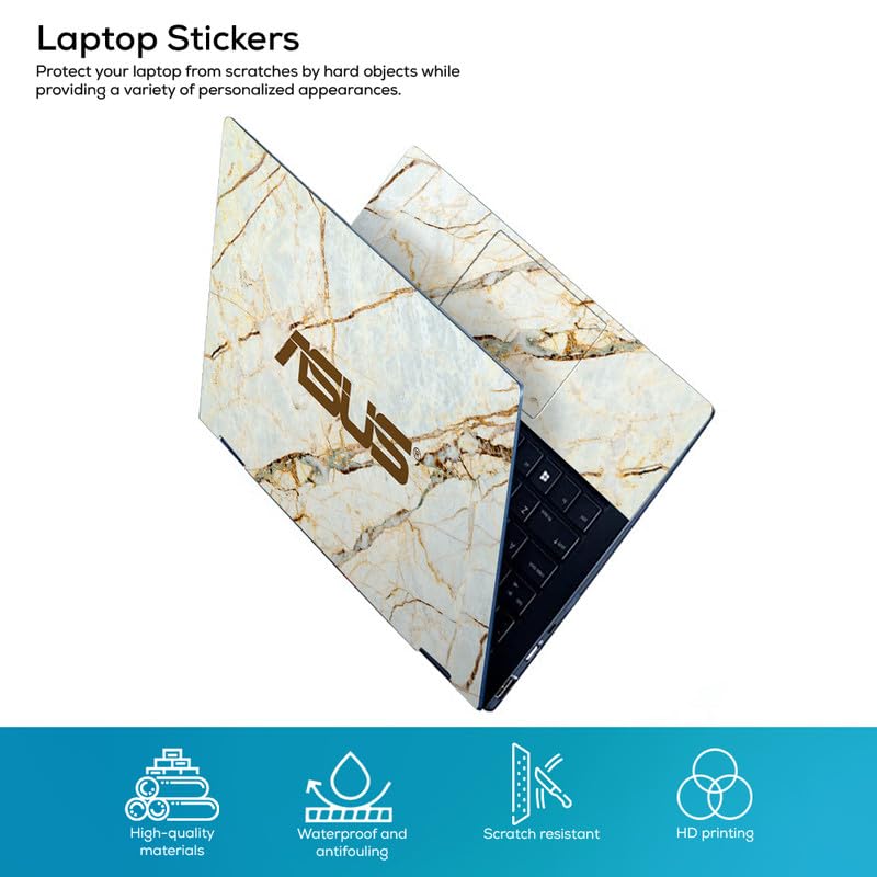 Image of Galaxsia Marble D2 Full Vinyl Laptop Skin /Sticker /Cover for 14 Inches Laptops Laminated-Removable-HD Quality Compatible for Hp-Dell-Sony-Lenovo-Asus etc.(13.8x9.6 Inches)