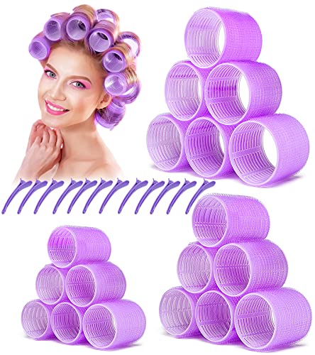 Yevyo Jumbo Hair Rollers, 30 Pcs Large Hair Rollers For Long Hair, Big Self Grip Hair Rollers For Women Curls At Home (Purple) #TOP18