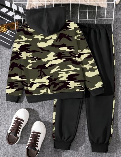 Image of Boys Clothes Fall Winter Outfits Camouflage Long Sleeve Hoodie and Pants 2PC Kids Clothes Boys for 5-14 Years