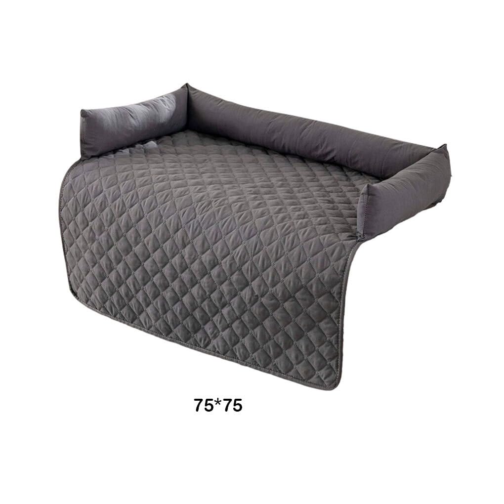 Manta para Mascotas para protección de sofá Cama Muebles acogedores y Elegantes Impermeable Cama para Perro colchón Tela Antideslizante Funda de sofá, Gris Oscuro, 75 * 75