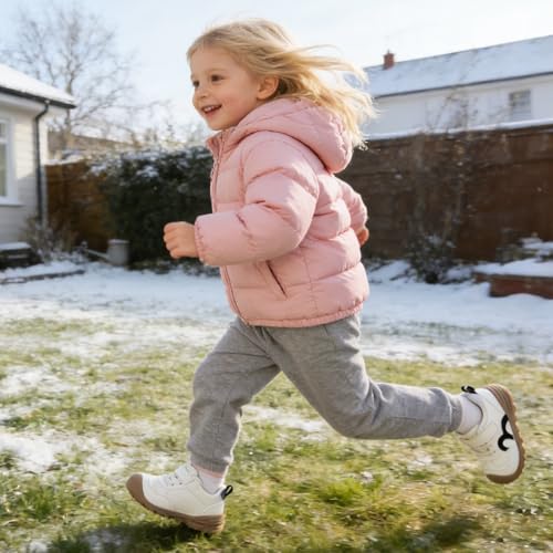 Image of Balabala Girls Boys Toddler Sneakers Wide Toe Box Walking Shoes | Unisex Kids Sneakers with hook-and-loop straps, non-slip soles, soft heel cushion, and flexible support for play