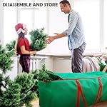 Christmas Tree Storage Bag, Stores 7.5ft Artificial Christmas Tree with Carry Handles and Dual Zipper, Protects Against Dust Insects, Durable Material, 48x14.5x20 Inches - Green - Image 3