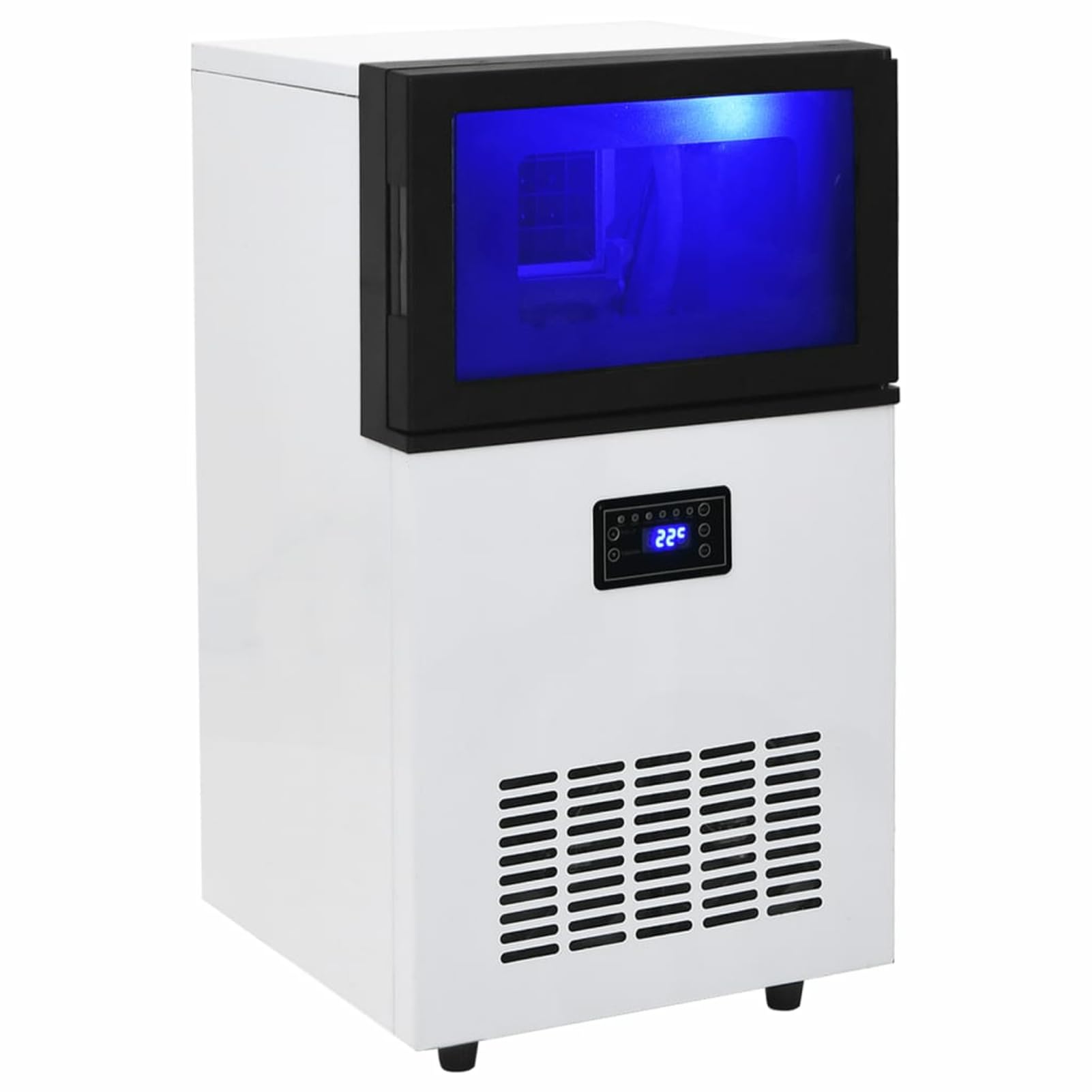 LAPOOH Macchina per Il Ghiaccio 420W 45 kg/24 h Nero Elettrodomestico Cubetti
