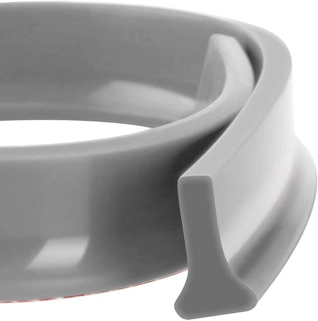 ELECDON Collapsible Threshold Water Dam, Self-Adhesive Shower Barrier Bathroom And Kitchen Water Stopper, Home Water Retention System, Waterproof Water Flow Block Seal Strip (Gray), 1.3M