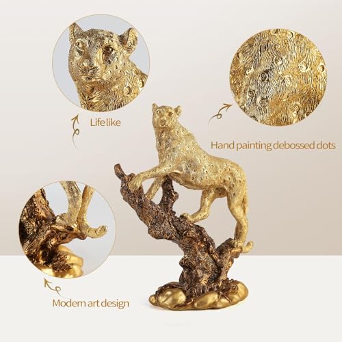 Estatua de Leopardo en Resina 11" para Decoración miniatura 4