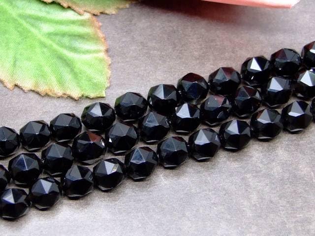 Amazon | g3-116N スターカット 7mm 5A モリオン 黒水晶 1連39cm 通し