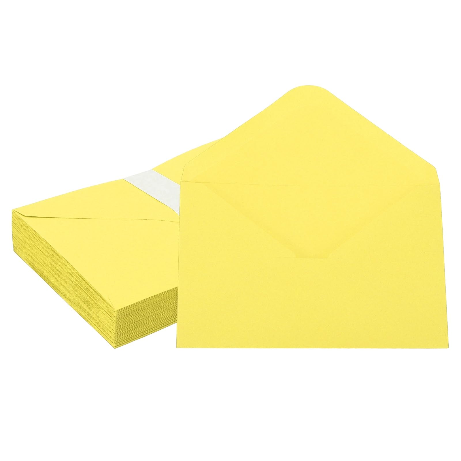 PATIKIL 7x5 Inch Invitation Envelopes, 50 Pcs A7 Greeting Card Envelopes V-Flap Card Sleeves for Mailing Wedding Sending Birthday Graduation Gift Party, Lemon Yellow — image 1