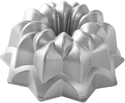 Nordic Ware Vintage Star Bundt - Molde para tartas, longitud x 9.67 pulgadas de ancho x 3.9 pulgadas de largo, color plateado