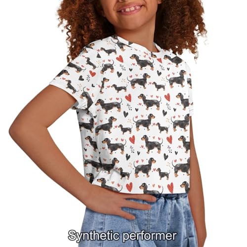 Image of 4th of July Shirt for Girls 7-8 Years US Flag Crop Tops Kids Outfit Independent Day Graphic Tee-