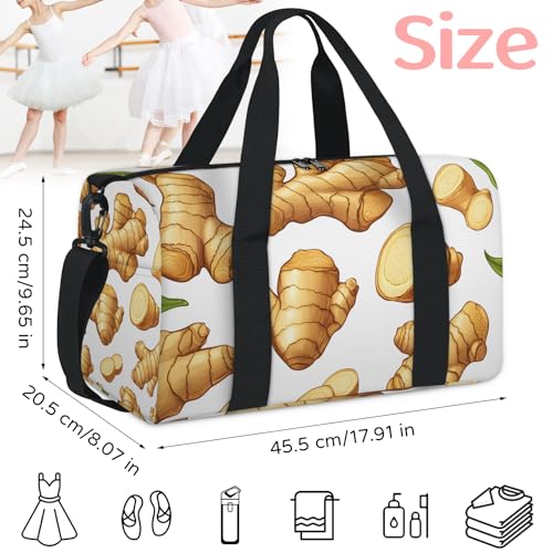 Ginger Sports Gym Bag Travel Duffel Bag Overnight Duffle Bags for Boys Girls,Weekender Sleepover Bags for Travel2