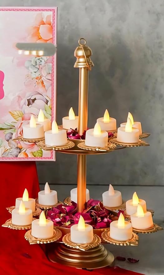 Buy Creative Lamps Present 3 Layer Diya Stand Traditional Diya Stand ...