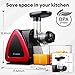 Cold Press Juicer, Aobosi Juicer Machine,Slow Masticating Juicers Machines with Reverse Function, Quiet Motor, High Juice Yield with Juice Jug & Brush for Cleaning (Red)