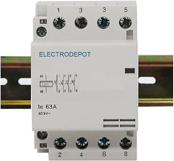 40Amp 4 Pole Lighting Contactor 120VAC Coil No Humming, N/O Normally Open Contacts w FREE DIN rail, 30A, 40A, 50A, 3Phase