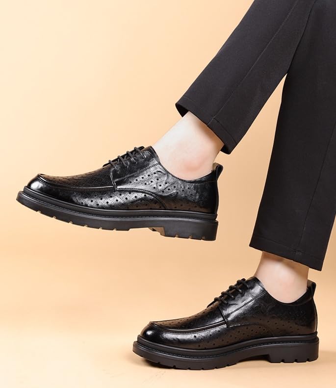 Men's Leather Oxford Dress Shoes Cap Toe Fashion Design Derby Business Formal Work Shoe for Men4