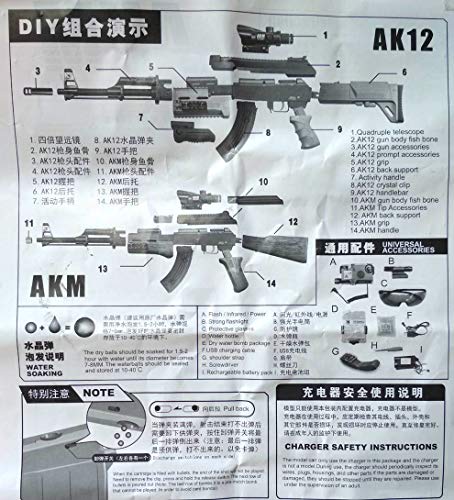 Image of AK 47 Electric Burst Gun Toy for Kids - AK47 Venom Boa with 3 Modes, High Precision Shot Water Bullet Automatic Gun Toy