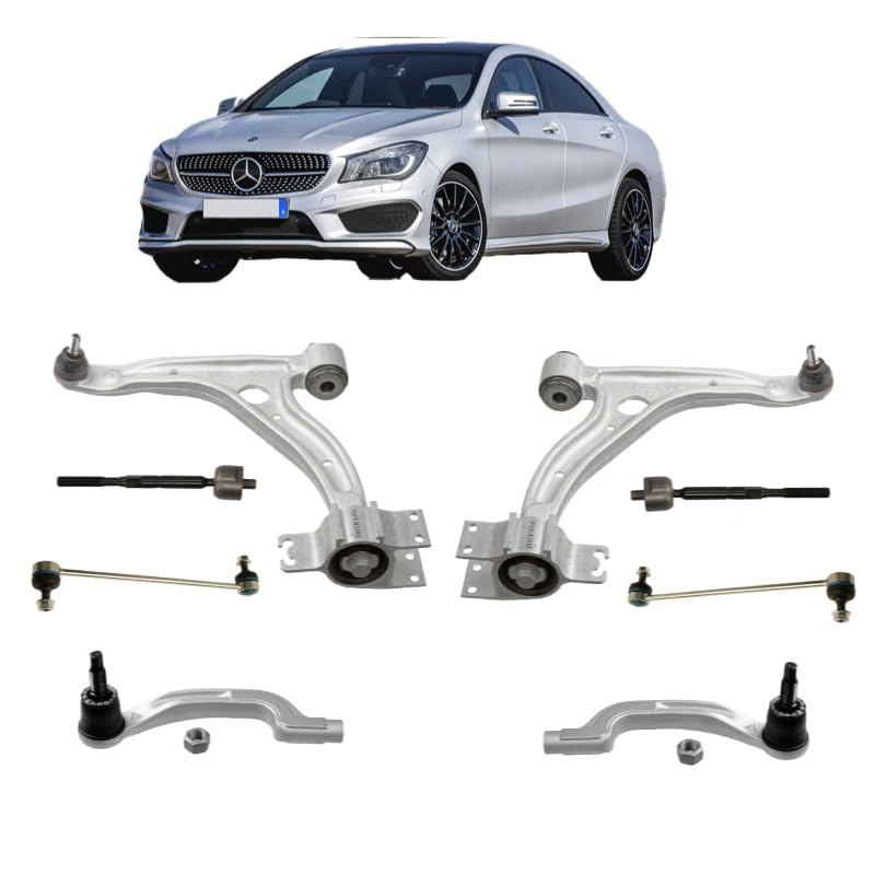 Kit completo braccetti,testine,aste barra stabilizzatrice,tiranti sterzo (8pz) per CLA C117 X117