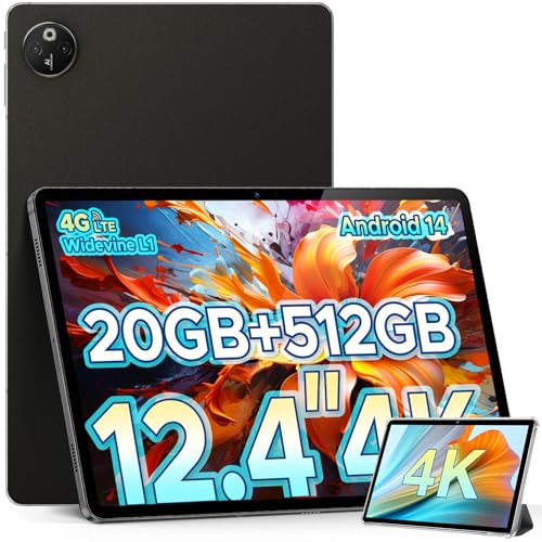DOOGEE T30MAX Andriod 14 Tablet 4K, Tablet 12 Pulgadas, 10800mAh/33W, 20GB RAM+512GB(TF 2TB) Cámara...