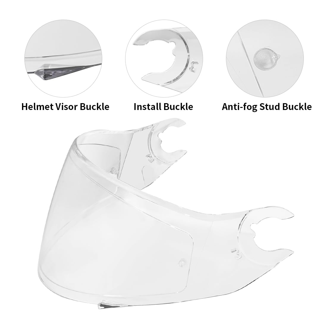 Visiera Casco Moto per Shark Skwal D-Skwal 2 Spartan,Sostituzione della Visiera della Lente del Casco del Parabrezza del Motociclo,Lente Per Visiera Per Casco(Trasparente)