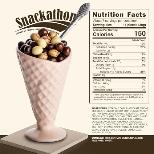 Snackathon 4-Chocolate Blend Espresso Beans 7 oz
