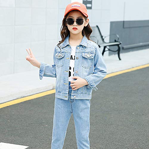 Image of ASHER FASHION Denim Jackets Girl Denim Jackets Classic Basic Button Down Coat Girls' Outwear