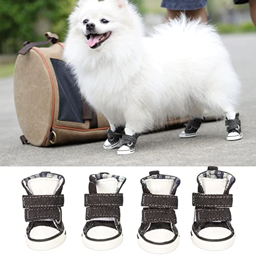 HappyFit 4 peças de sapatos de lona para cachorros, sapatos fofos para todas as estações, respirávei