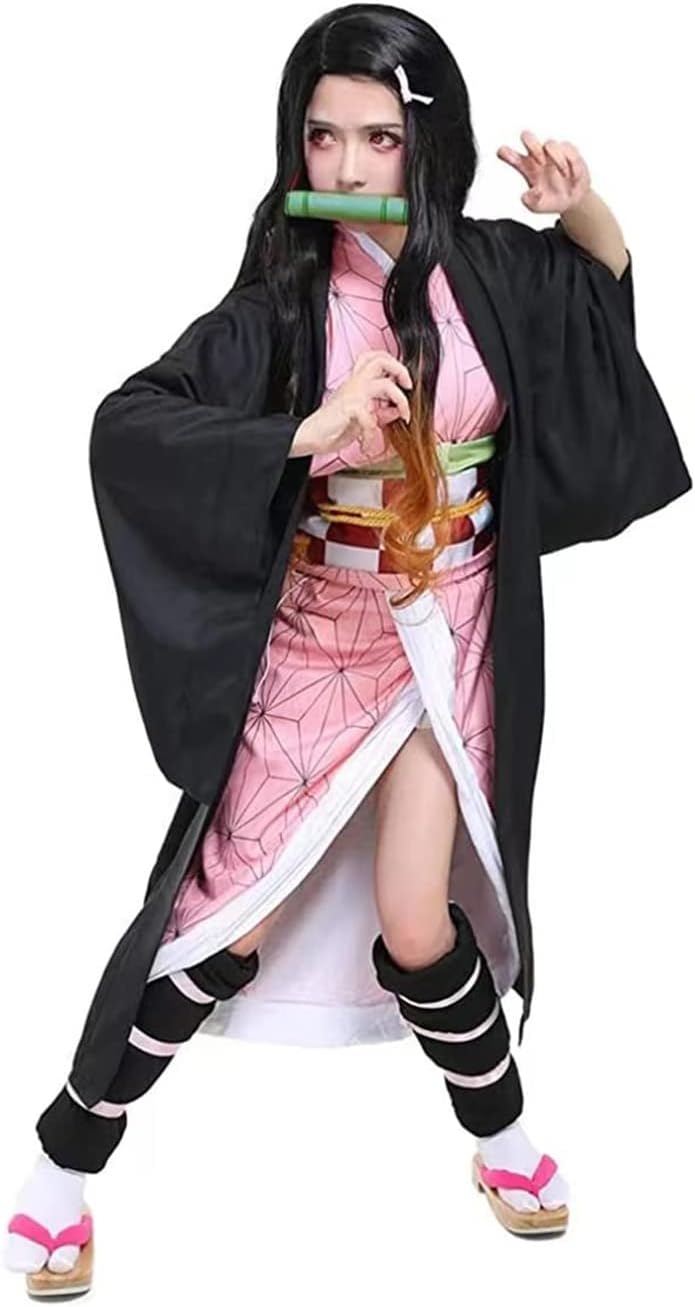 YBLmysh Nezuko Tanjiro Cosplay Costume Demon Shinobu Zenitsu Anime Cosplay Outfit Set Halloween Dress for Adults Kids