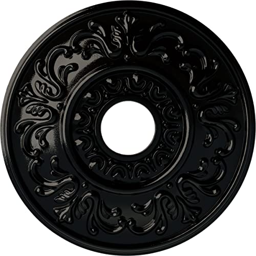 Ekena Millwork CM18VLBPS Valletta Ceiling Medallion, Black Pearl
