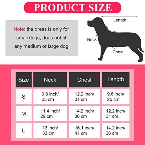 Pedgot Valentine's Day Cotton Dog Dress Red Girl Puppy Clothes Outfit Heart Pattern Dog Dresses Elegant Princess Doggie Dress With Bowknot Doggy Shirt Vest Puppy Party Costumes For Small Dog, Large #TOP1