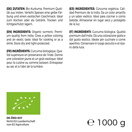 GreatVita Bio Kurkuma Pulver, 1000g fein gemahlen, 100% natürlich - Image 5