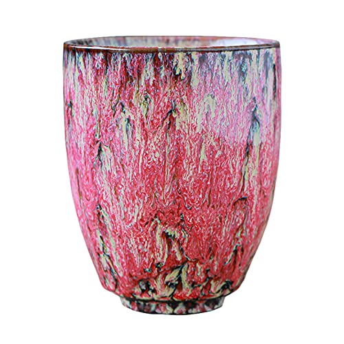 NKADNB Taza de porcelana sin asa, servicio de café de porcelana, juego de café multicolor, pintado a mano, multicolor, desayuno, al aire libre, taza de café japonesa vintage, 250 ml