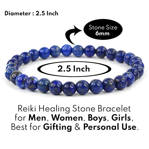 Image of Reiki Crystal Products Certified Natural Crystal Stone Bracelet 6 mm Round Beads for Men and Women | Premium Gemstone Jewellery Collection | Reiki Charged | Multiple Stone Variants Available