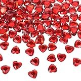 DOPENSPI Rot Herzen Diamantkristalle,Diamantene Hochzeit Streudeko 12mm Rubinhochzeit Herz Deko Konfetti Steine Kristalle Weihnachten Geschenk Füllung Dekoration Hochzeit Verlobung Valentinstag(200)