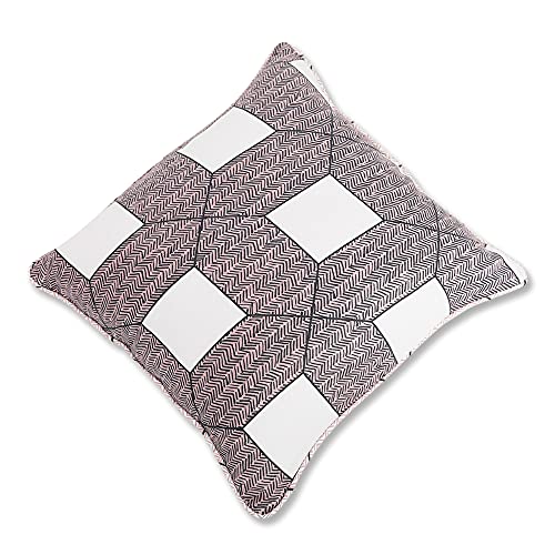 Image of Swayam Set of 2 Geometric Cotton Grey Cushion Cover | 12 x 12 Inch | Soft Breathable Fabric with Hidden Zipper | Decorative & Stylish Cushion Covers for Sofa, Living Room, Bedroom & Couch