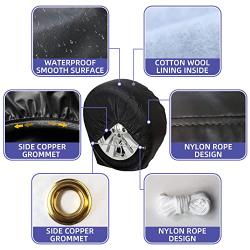 Umbrauto Rv Tire Covers Set Of 4, Heavy Duty Waterproof Tire Cover Wheel Covers Sun Rain Snow Protector For Rv Wheel Travel Trailer Camper Truck Suv Motorhome Fits Tire Diameters 36''-39'' #TOP1