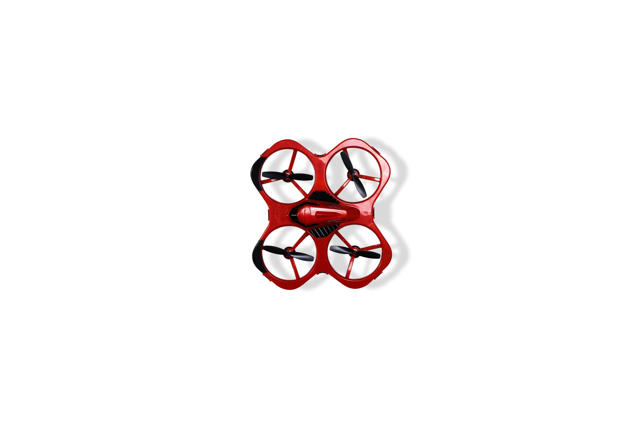 Carson Cyber Drone IR RTF – Quadcoptère RC avec Flip 360°, Mode Headless, stabilisation gyroscopique, éclairage LED, Drone télécommandé, Rouge