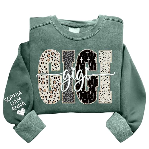 Custom Grandma Sweatshirt with Kids Name on Sleeve, Mom Gifts, Custom Mama Sweatshirt, Christmas Shirts