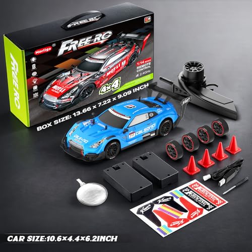 Image of Remote Control Car RC Drift Car 1:16 Scale 4WD RC Vehicle with LED Lights 2.4GHz 30km /h RTR High Speed Racing Sport Toy for Adults Boys Girls Kids Gift 2Pcs Rechargeable Battery
