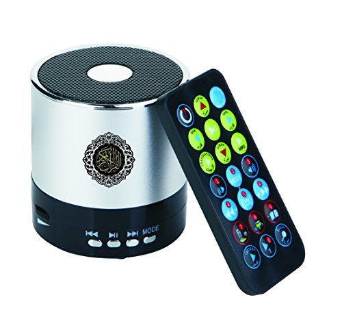 Quran Speaker â€“Arabic English Mp3 Audio Digital Display 8gb Hd Quality Speaker with Remote Control -35 Recitations of Famous Imams and 30 Different Translations and Tafseer- Best Way to Listen, Learn and Understand Quran. Rechargeable Battery for I